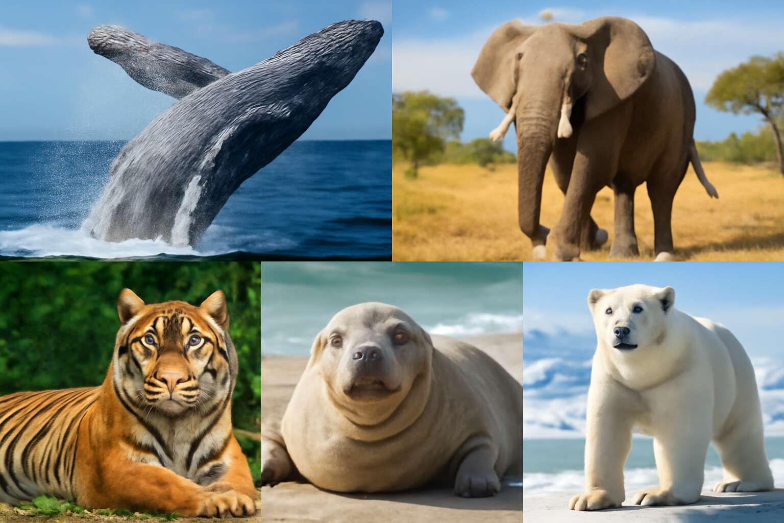 name any five big animal